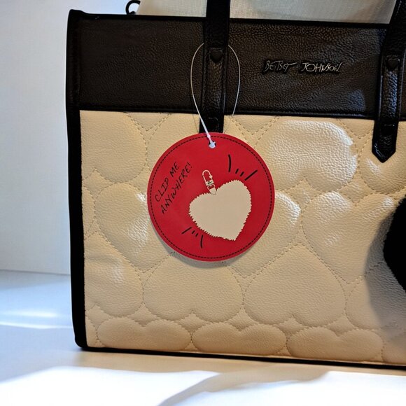 Betsey Johnson XOBECCA-H White & Black Tote NWT - Picture 6 of 15